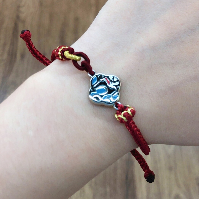chinês-Pulseira de cordão trançado de estilo